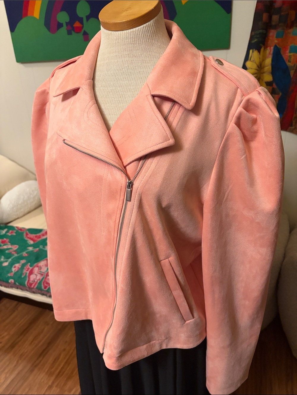 LC Lauren Conrad Pink Moto Jacket